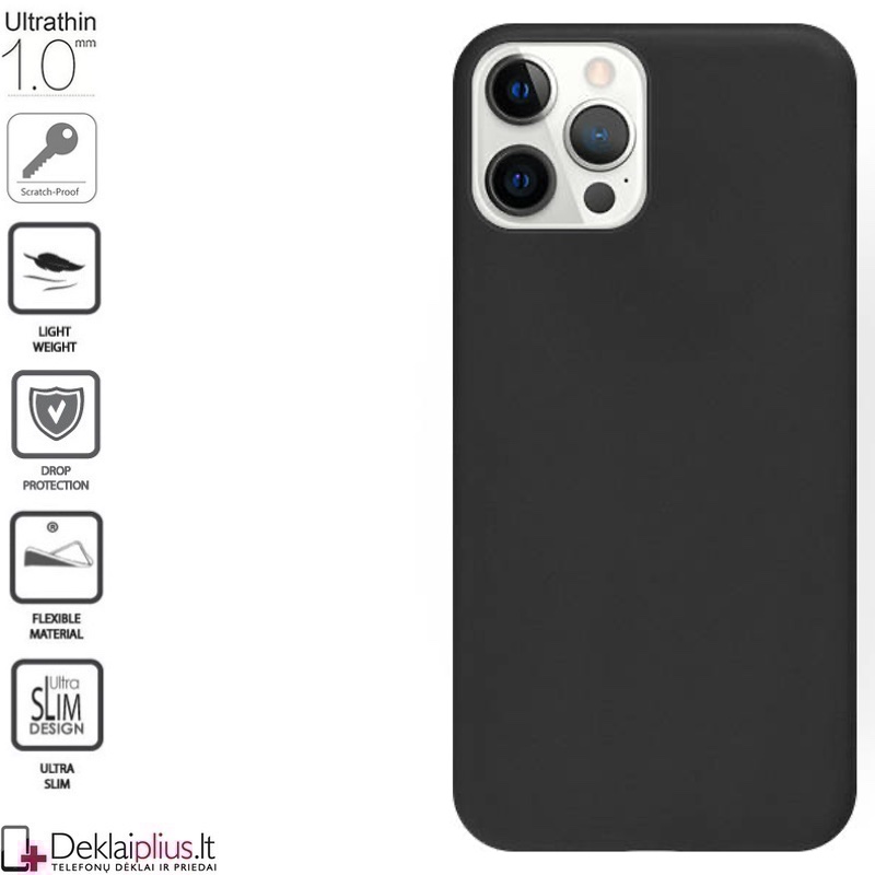 Silikoninis 1mm. storio dėklas - juodas (telefonui Apple Iphone 13 Pro) Silikoninis 1mm. storio dėklas - juodas (telefonui Apple Iphone 13 Pro)